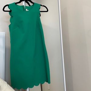JCrew Scallop Sleeve Green Dress